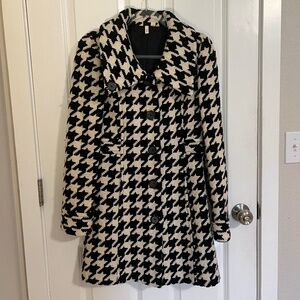 Frenchi Houndstooth Wool Blend Jacket Size M